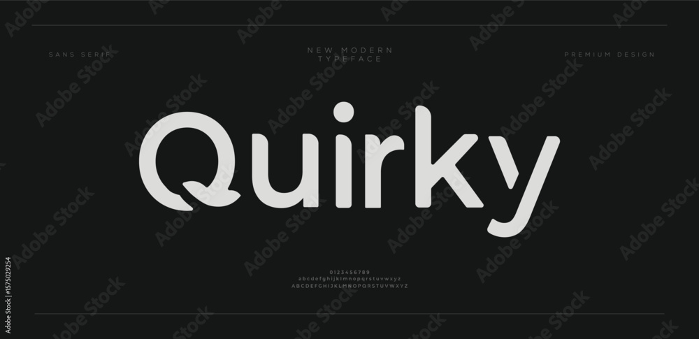 Poster trendy decorative alphabet display font vector. creative unique fluid style typeface