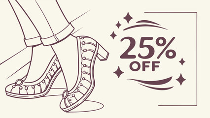  Elegant High Heels with 25% Discount Vector.