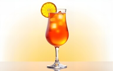 Highly realistic advertising photo of a aperol spritz cocktail isolated on transparent background. High quality