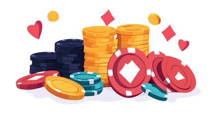 Casino Games Coin Item Flat Vector Illustration
