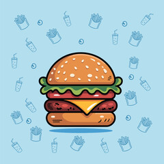 vector illustration of a hamburger