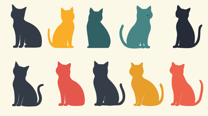 Silhouette Cat Mascot Pet Icon Vector Illustration