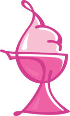 ICE CREAM LOGO IN A COLORFUL CUP IN STRAWBERRY PINK COLOR 