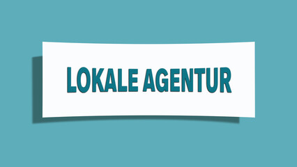 Lokale Agentur (Local agency) - A card isolated on light green background.