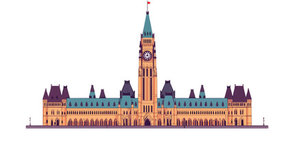 Canadian Parliament Building Icon Vector Illustration