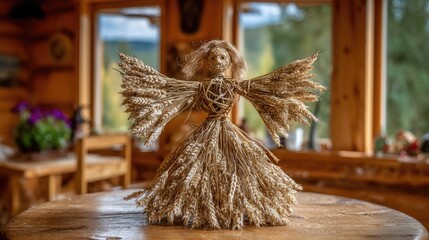 Joyful Lammas celebration: wheat harvest, golden grain, warm blessing, ancient custom, festive spirit, sacred ritual, seasonal feast, rural tradition, bright meadow, fertile field, thankful prayer