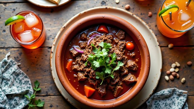 Ropa Vieja Beef Stew and Guarapo de Ca&ntilde;a Fresh Sugarcane Juice, Cuban Cuisine
