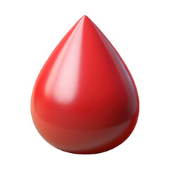 Obraz premium Shiny red droplet illustration on transparent background