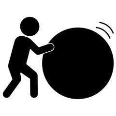 運動会の大玉転がしをする人物のピクトグラム