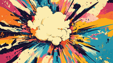Colorful Cartoon Comic Text Pop Art Explosion Vector Illustration