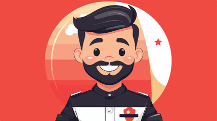 Creative Cartoon Illustration of Indonesia Flag as a Bar