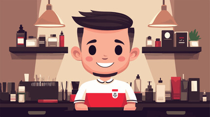 Poland Flag Cartoon Barber Illustration