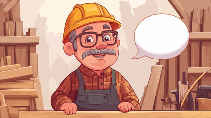 Speech Bubble Cartoon Wood Illustration