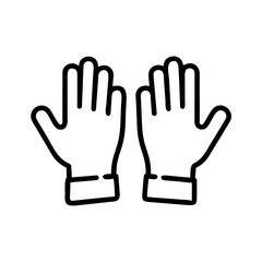 Obraz premium Protective gloves shown in outline illustration on white background 