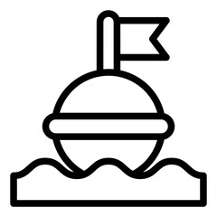 buoy outline icon for ocean safety and marine navigation