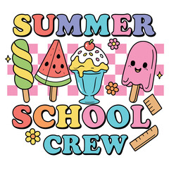 Summer School Crew Cute Ice Cream Back to School Team for Teachers and Students