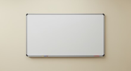 Empty white board, a versatile visual aid, ready for new ideas, brainstorming sessions, or educational content in a modern office or classroom environment.