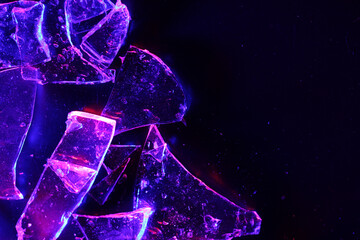 Colorful Abstract Background of Shattered Glass with Vibrant Lighting
