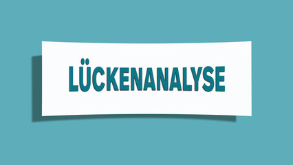 Lueckenanalyse (Gap analysis) - A card isolated on light green background.