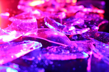 Colorful Abstract Background of Shattered Glass with Vibrant Lighting