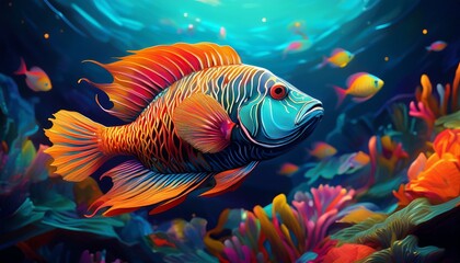 vibrant and beautiful tropical fish