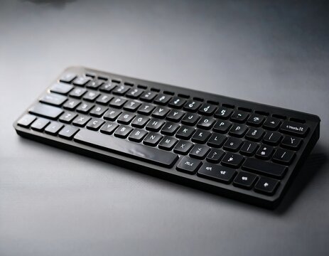 keyboard features compact black design with tactile switches and minimalistic aesthetic style