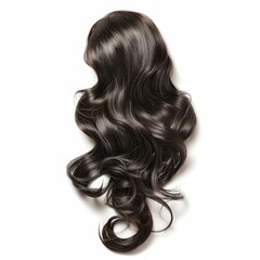 Naklejka premium Natural beautiful brunette hair flowing over white background
