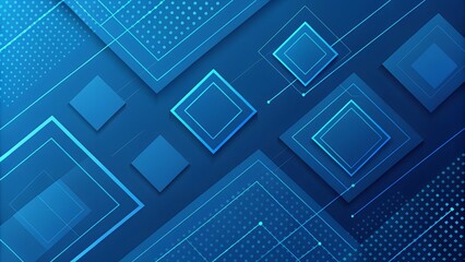 Abstract Blue Background with Geometric Squares