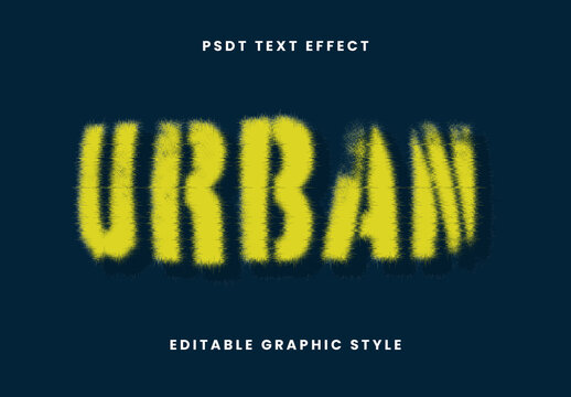 Yellow Bold Fuzzy Glitch Font Heavy Distorted Static Text Effect