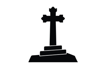 grave cross vector icon