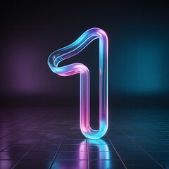 Neon Number 1 - Futuristic Glowing Digit with Vibrant Colors and Digital Lighting Effects for Modern Design and Tech Themes, Generative AI
