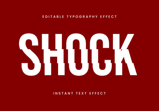 White Glitch Slice Bold Font Heavy Fragmented Text Effect