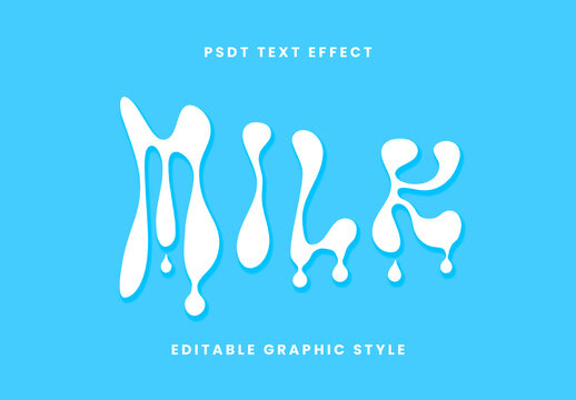 White Irregular Dripping Flat Font Melting Liquid Text Effect