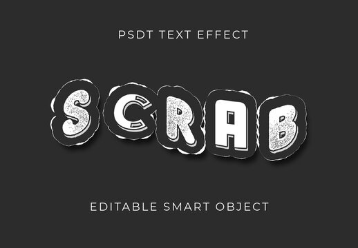 White And Grey Paper Torn Font Scratched Bold Text Effect