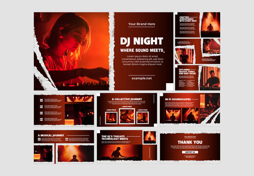 Red And Black DJ Performance Night Music Party Presentation