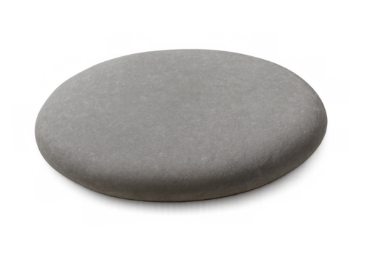 Smooth gray oval stone resting against transparent backdrop, embodying minimalist zen aesthetic and natural tranquility