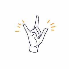 Obraz premium Hand gesture symbolizing love and appreciation with rays around 