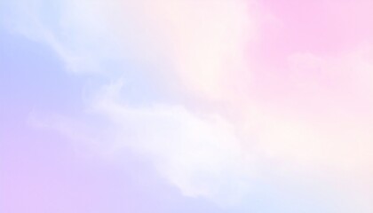 Obraz premium Soft pastel sky shows a gentle gradient of pink, white, blue, and lavender colors creating a calm, dreamy atmosphere.