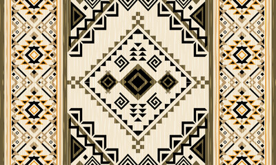 Navajo tribal vector seamless pattern. Native American ornament. Ethnic South Western decor style. Boho geometric ornament. Vector seamless pattern. Mexican blanket, rug. Woven carpet illustration