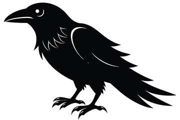 scary raven vector icon