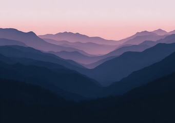 Fototapeta premium Layers of mountains at twilight hour