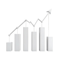 Upward trending chart shows growth and success with a clear indication of positive progress.