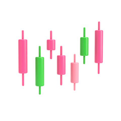 Financial market trend illustration shows a dynamic pattern of growth and decline.