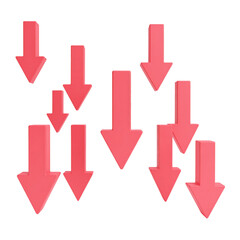A group of downward pointing arrows suggests decline or movement toward a lower position.