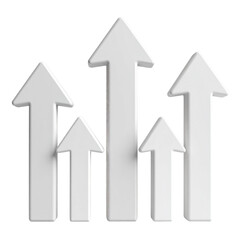 Five upward pointing arrows of varying heights suggest growth and positive direction.