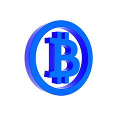 Obraz premium A bold blue symbol of digital currency shines with a futuristic and modern design element.