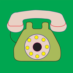 vector illustration of an old phone