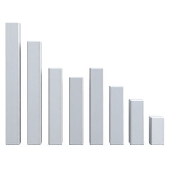 Declining graph showing a downward trend with diminishing rectangular columns in rendering.