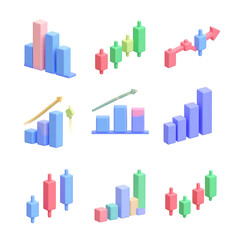 Ascending charts and candlestick graphs represent growth and positive trends in a stylized design.