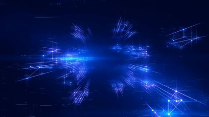 Abstract blue background with glowing stars for a magical night sky design - Powered by Adobe